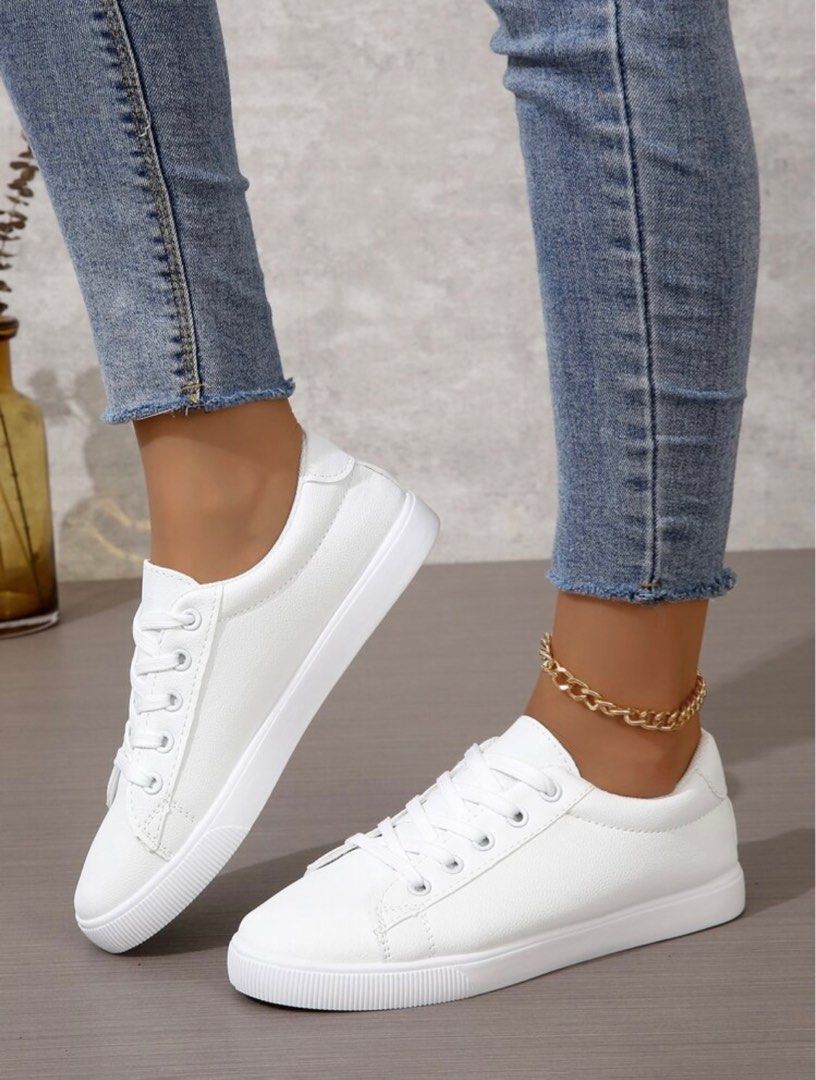 White leather discount shoes womens