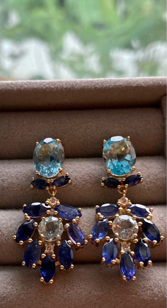 Gold and cheap topaz earrings