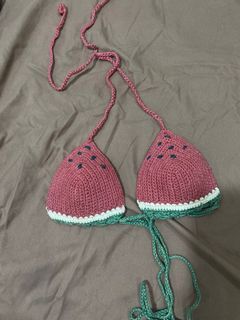 Strawberry crochet bikini top