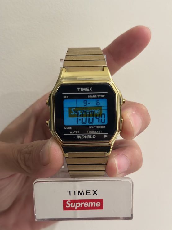 Supreme Timex 聯名Digital Watch 絕版手錶金色, 他的時尚, 手錶及配件