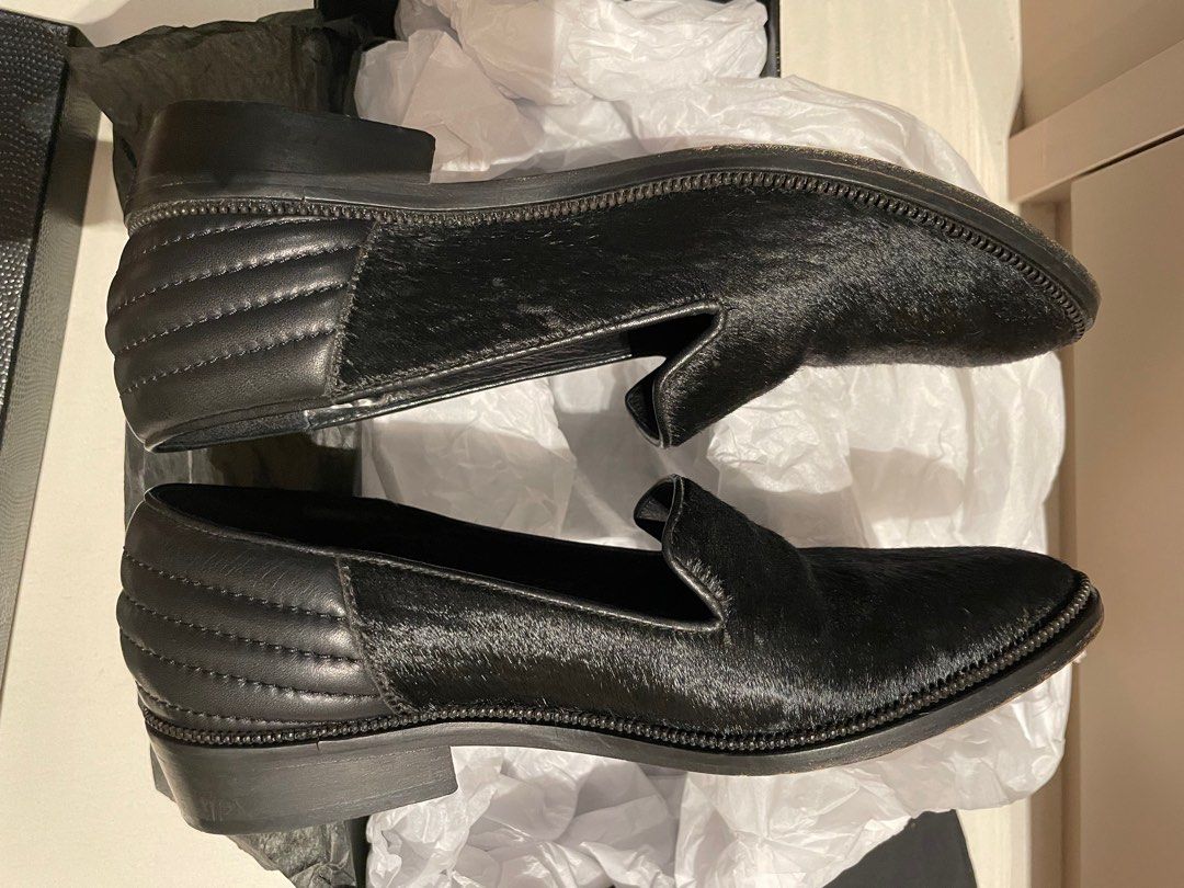 The Kooples black pony hair loafers