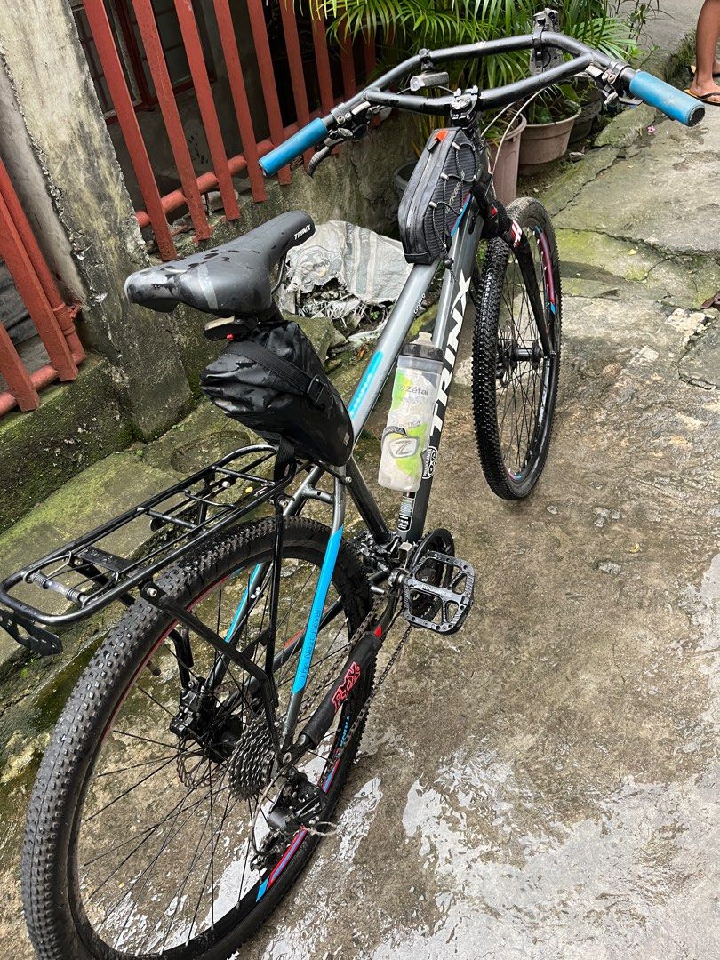 Trinx bike for sale (Category: Bicycles) located in Quezon City. Submitted by jetronglomar (Listing ID 1262044913, Image 2). Description: Selling my bike including all the accessories on the picture. Honest issue: one brake is not working anymore. For pickup only. Pm for more details.