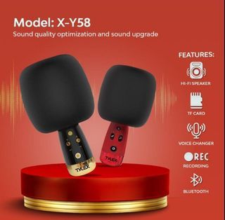 TYLEX X-Y58 Wireless Bluetooth Karaoke Microphone 2000maH Hi-Fi Speaker and Voice changer