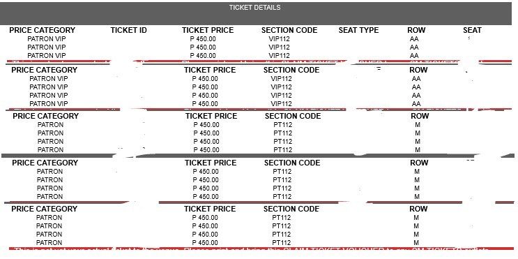 UAAP DLSU vs NU (Category: Events Tickets) located in Manila. Submitted by labronjames33 (Listing ID 1262045693, Image 2). Description: WTS/LFB/SELLING UAAP 86 FUELING THE FUTURE - UE vs UST - NU vs DLSU OCTOBER 28, 2023 DLSU SIDE 7 PATRON VIP SECTION 112, ROW AA - ADJACENT SEATS 12 PATRON SECTION 112, ROW M - ADJACENT SEATS Unclaimed tickets, can claim together Payment upon meetup.