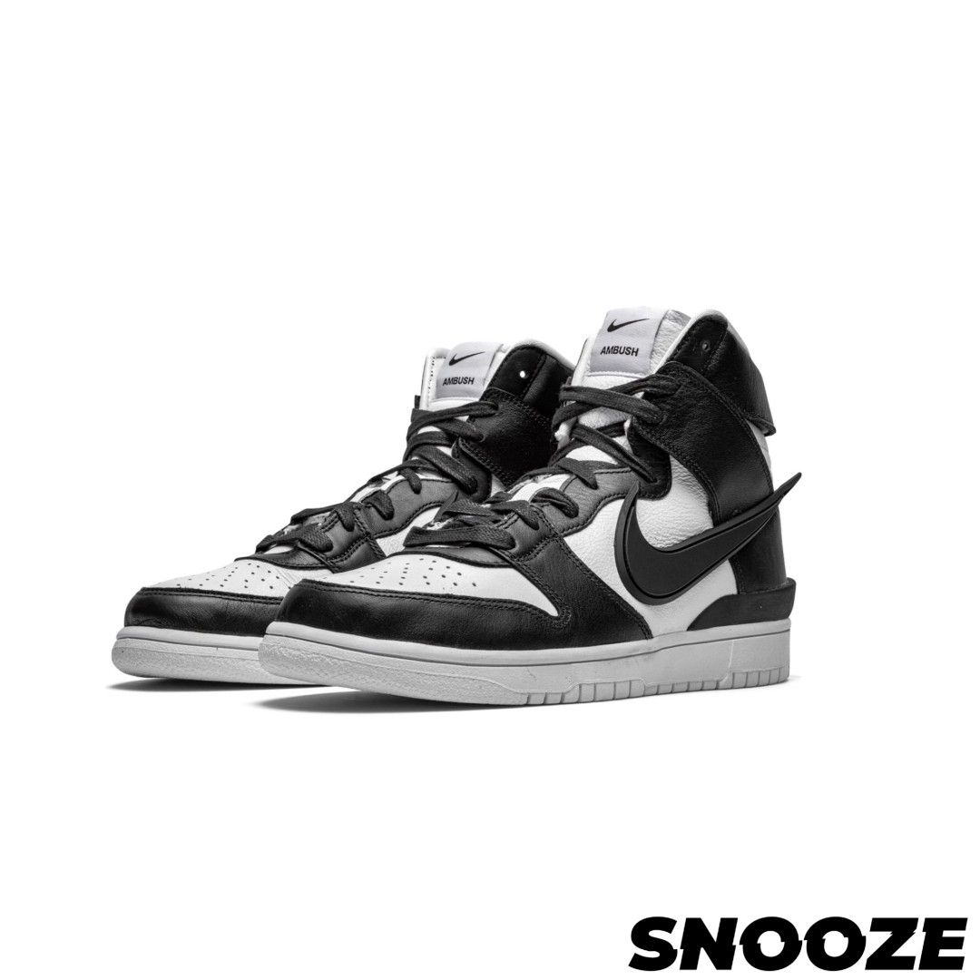 US7W 7.5W NIKE X AMBUSH DUNK HIGH BLACK WHITE W