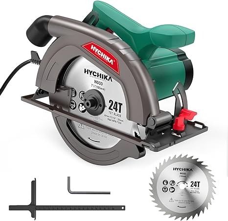 Used 2 new blade. Circular Saw 1500W HYCHIKA Electric Saw