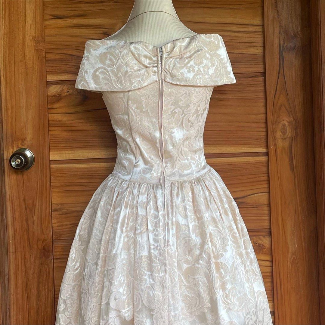 Vintage 90s Gunne Sax by Jessica McClintock Peach Champagne Brocade ...
