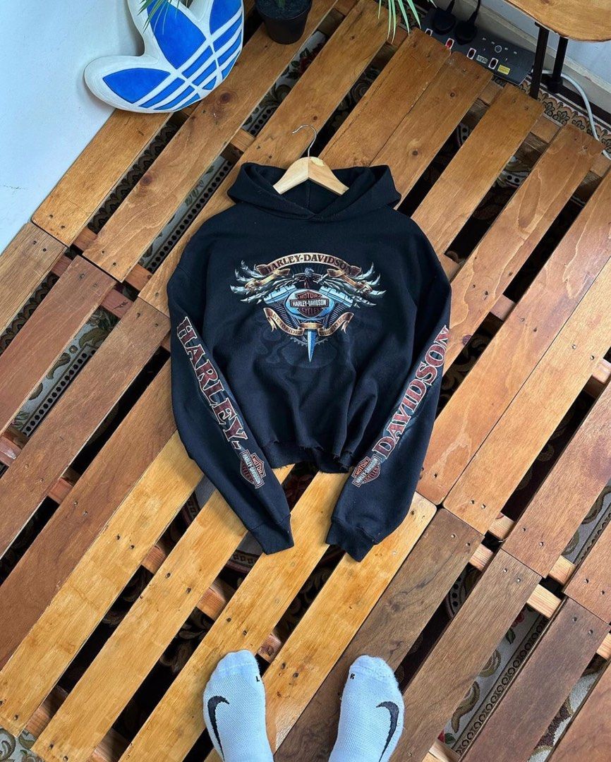 Harley davidson cropped hoodie 2025
