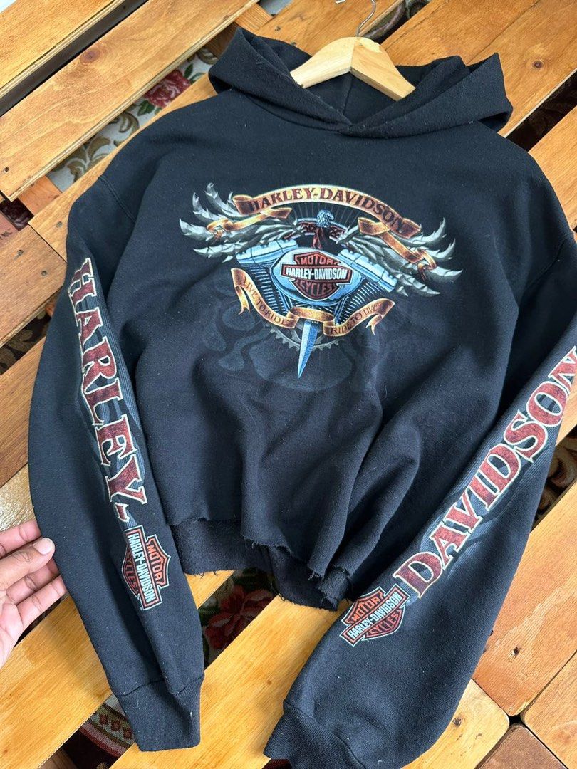 Harley davidson cropped hoodie new arrivals