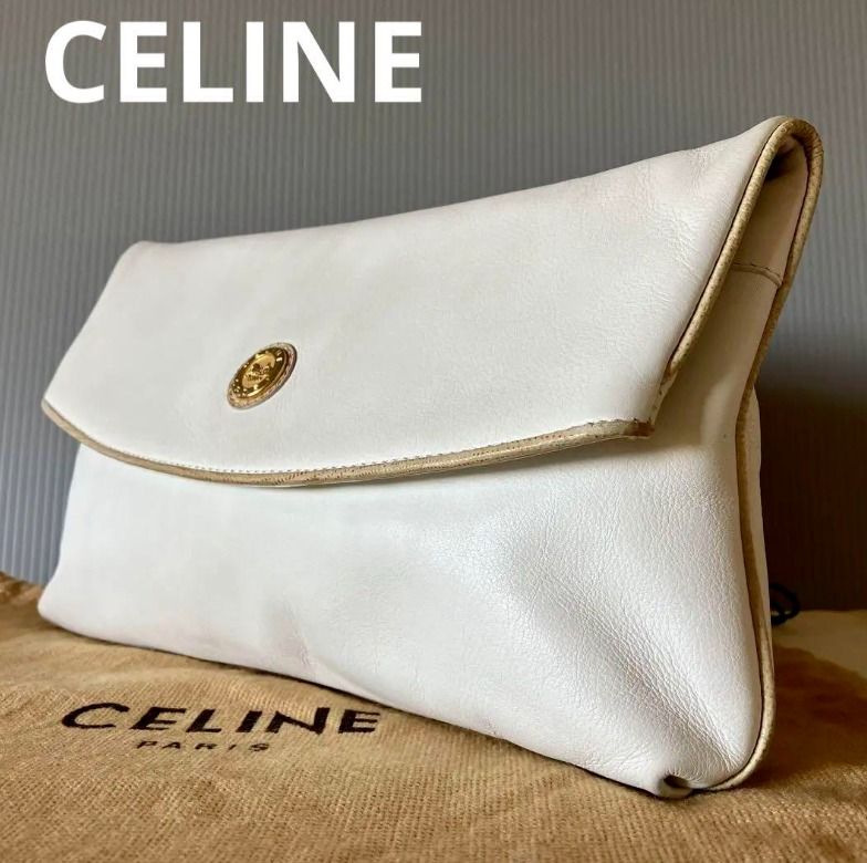 CELINE S-GM-4166 Bicolor Clutch bag Leather White/Purple