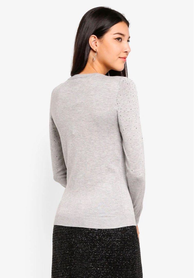 Warehouse diamante online embellished jumper