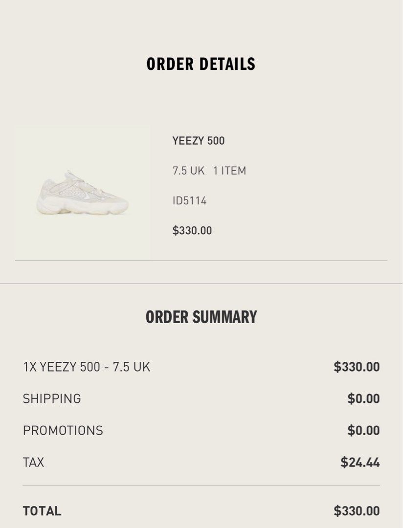 Yeezy 500 receipt store