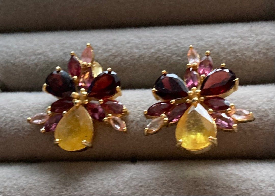 Gold tourmaline clearance earrings