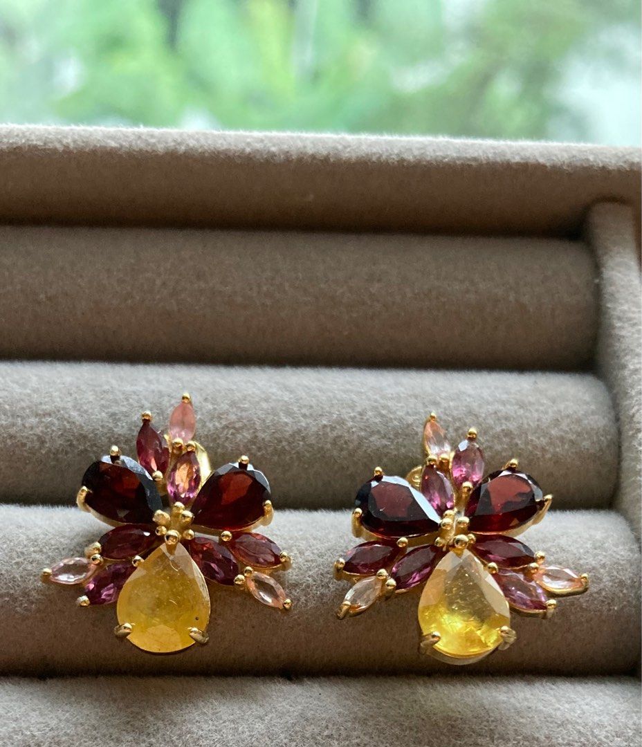 Gold tourmaline earrings hot sale
