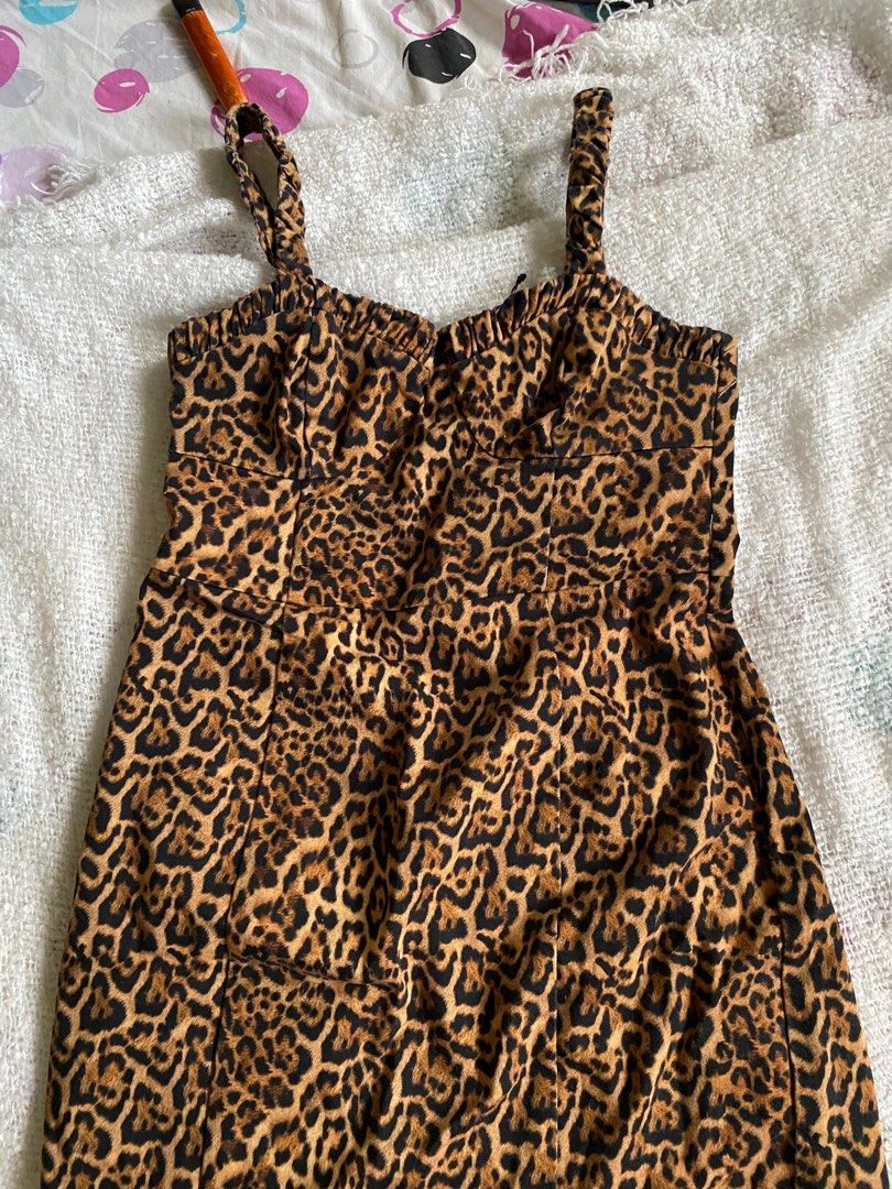 Zara BacklessLeopard Print Dress