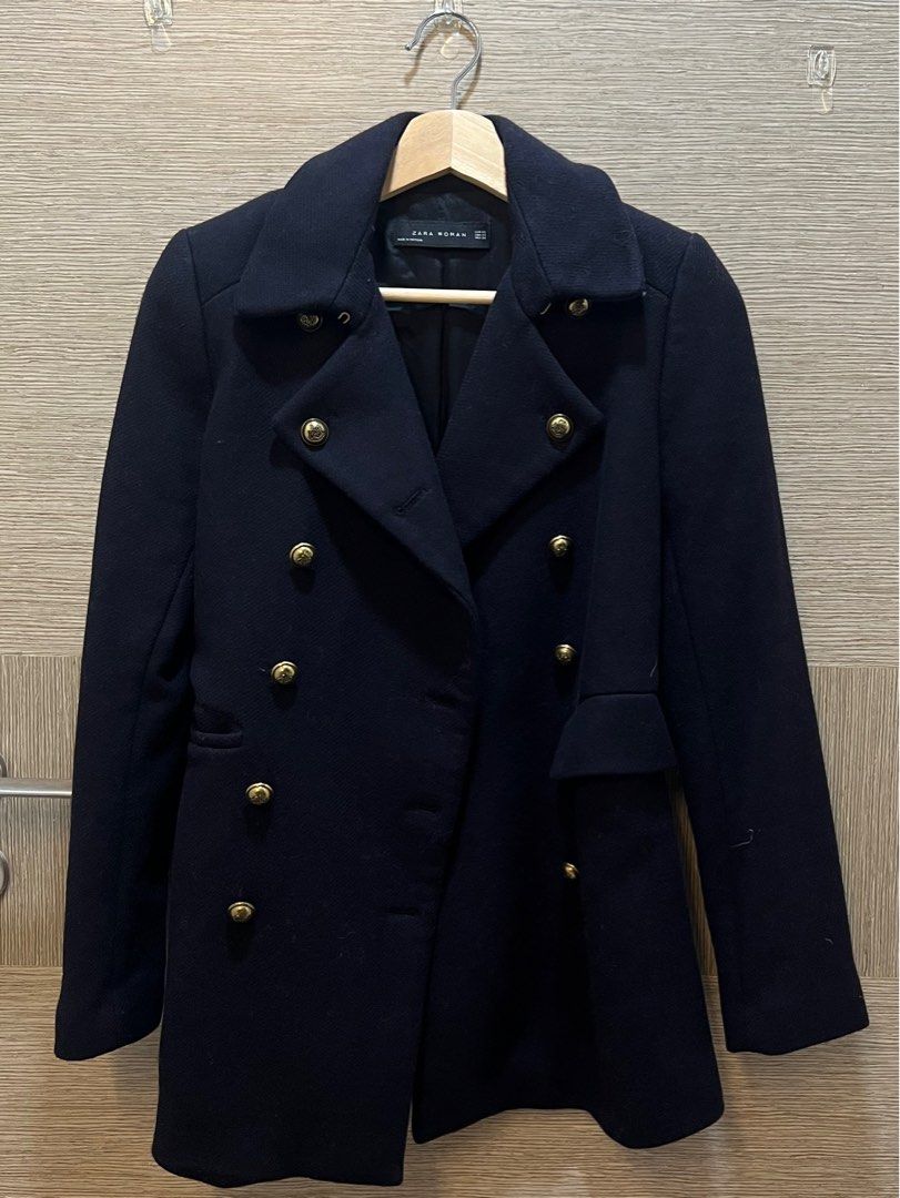 Navy coat hot sale womens zara
