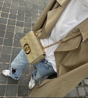 ₱245K CHRISTIAN DIOR Caro SMALL in Beige Cannage Calfskin Authentic