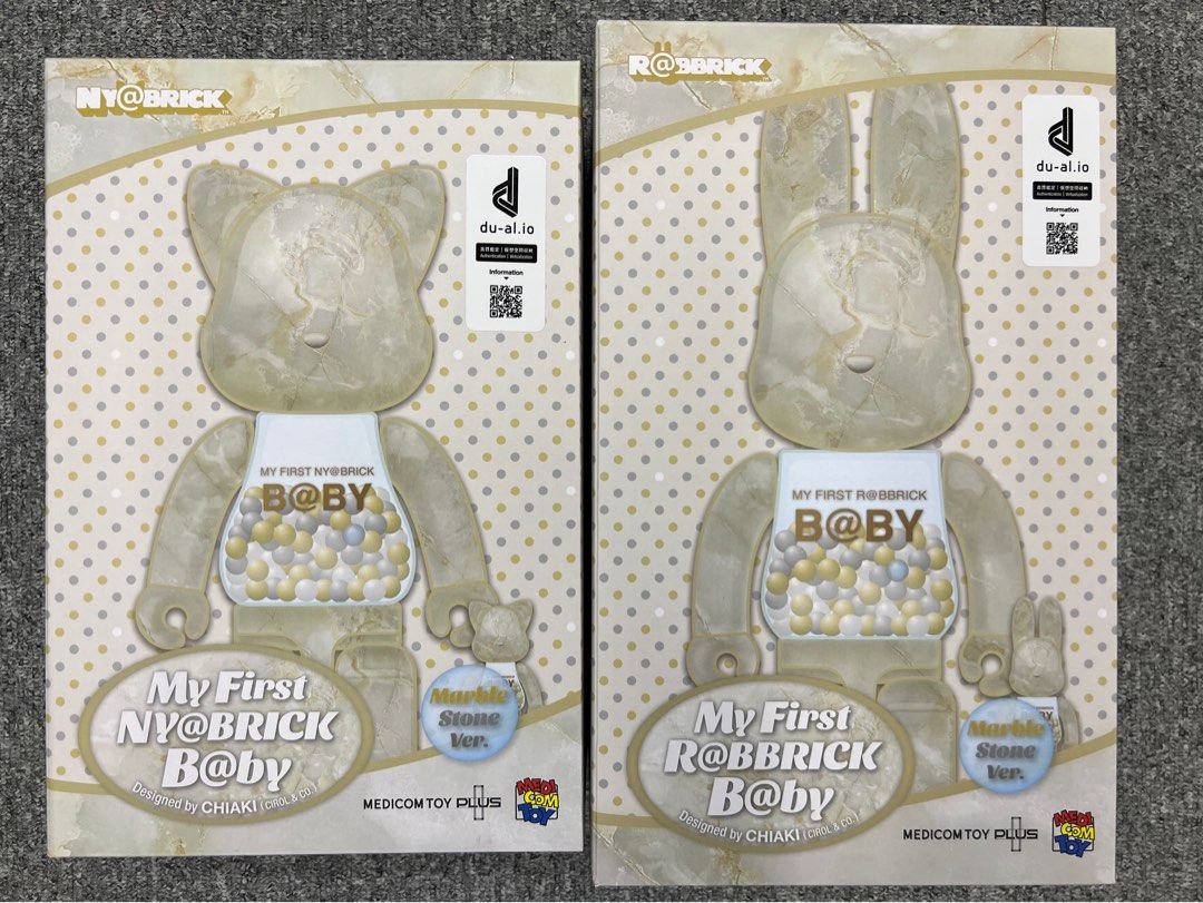 現貨100% & 400% Set for 2 Bearbrick marble Rabbrick Nybrick My