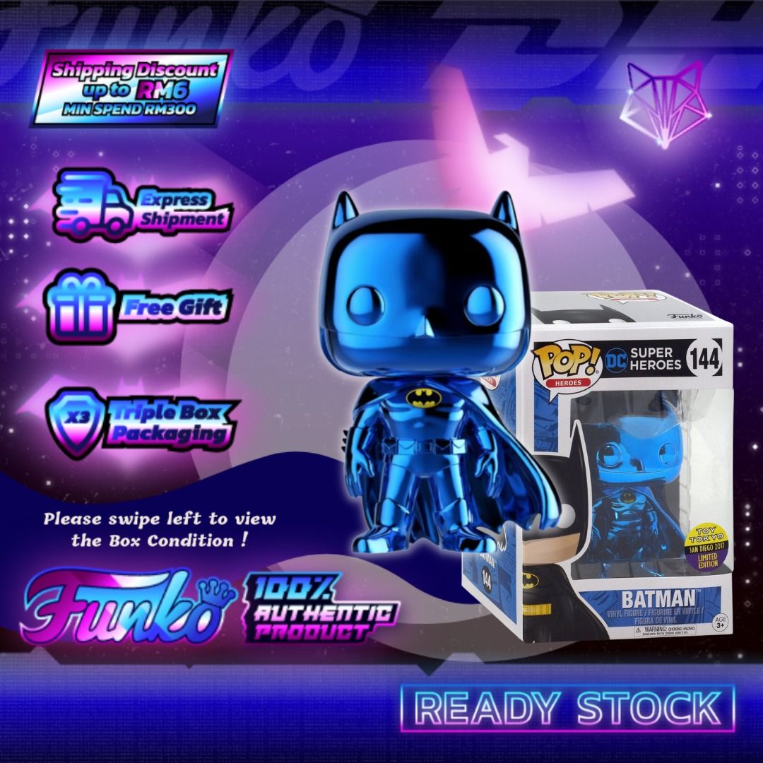 Batman (Blue Chrome) [SDCC] Pop Vinyl Pop Heroes