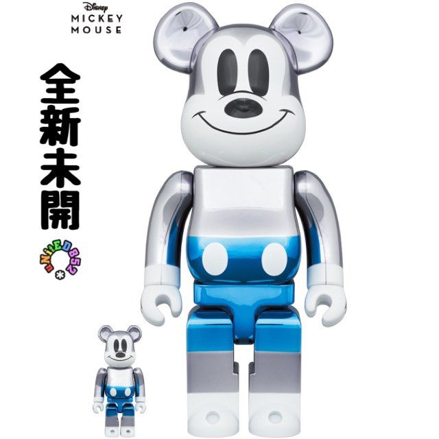 全新未開} BE@RBRICK fragmentdesign MICKEY MOUSE BLUE Ver.100