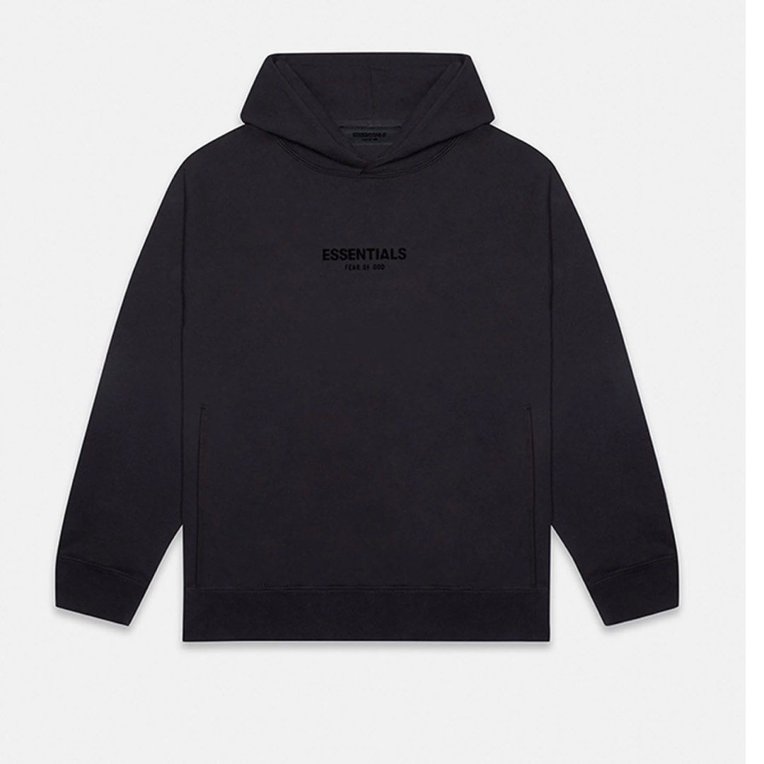 Essentials black hoodie 2021 online