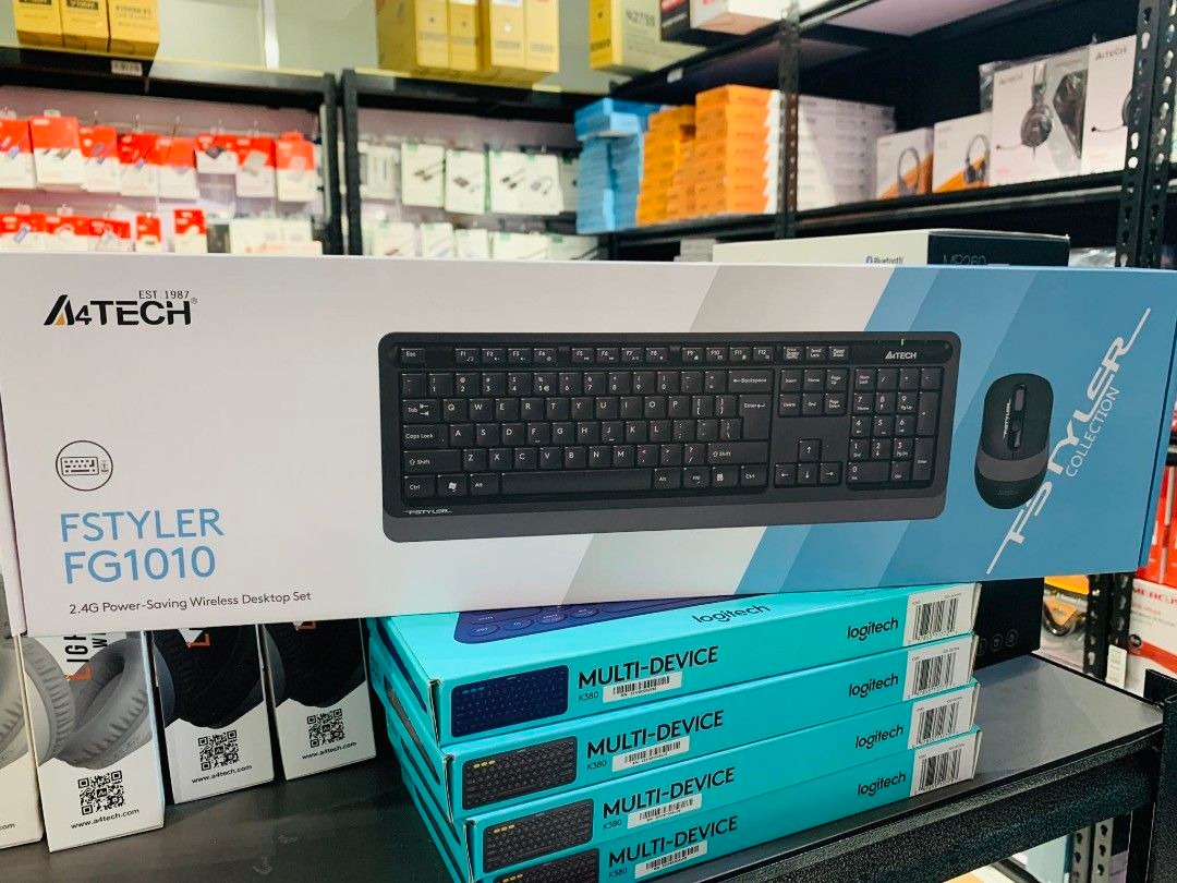 A4Tech Fstyler FG1010 Wireless Keyboard Mouse Combo USB Grey, Computers ...