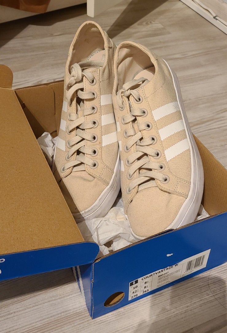 Adidas Court Vantage Beige Brown Carousell