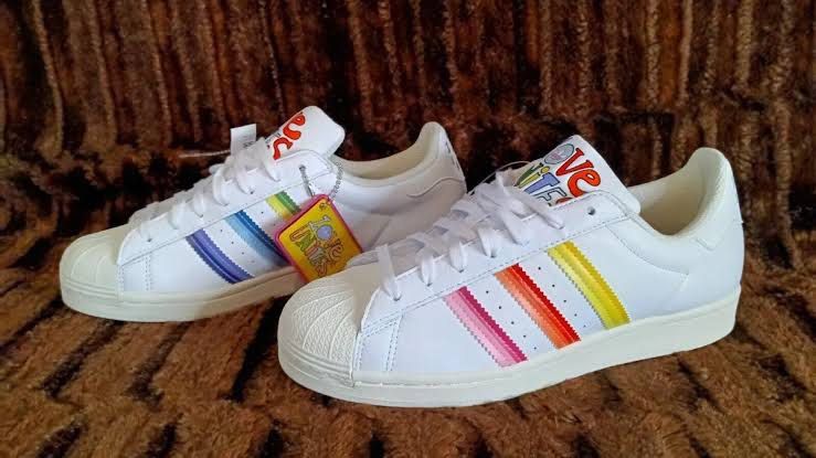 Adidas rainbow metallic shoes online