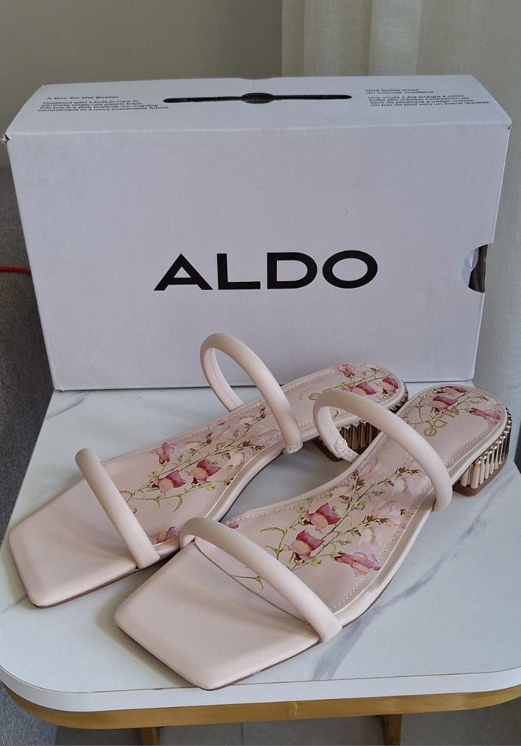 EU40 Aldo peona floral light pink low heel shoes sandals