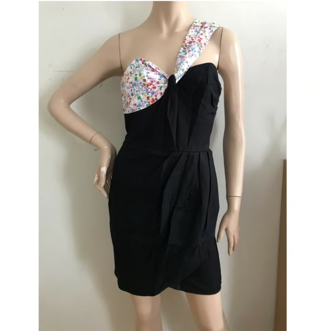 ALICE McCALL FOR TOPSHOP Black Mini Dress With Geometric Print One