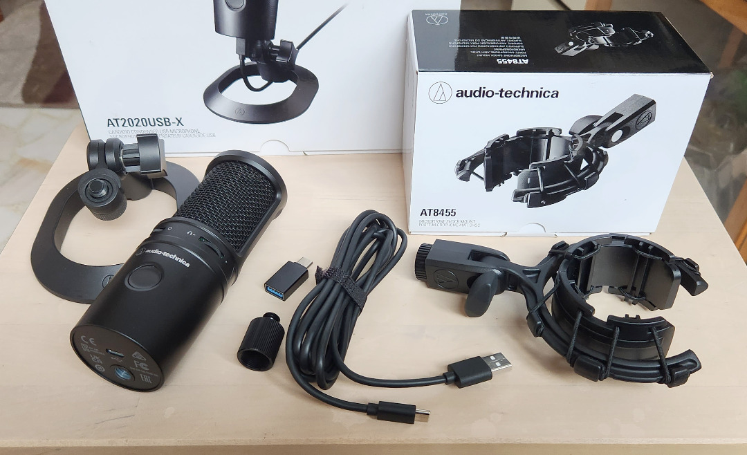 Audio Technica AT2020-USB-X with AT8455 Shock Mount, Hobbies