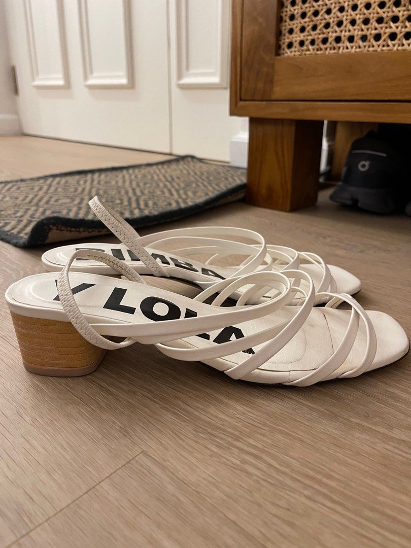White strappy sandal outlet heels