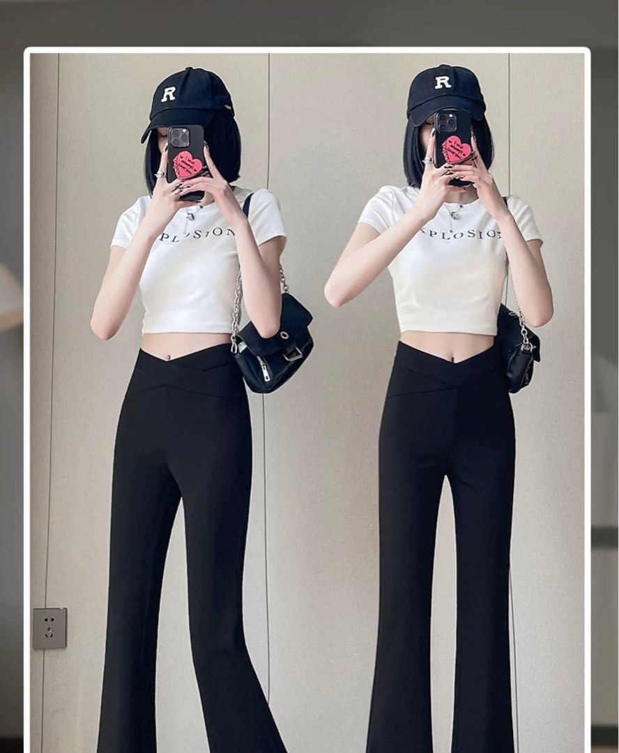 Tight black flare pants on sale