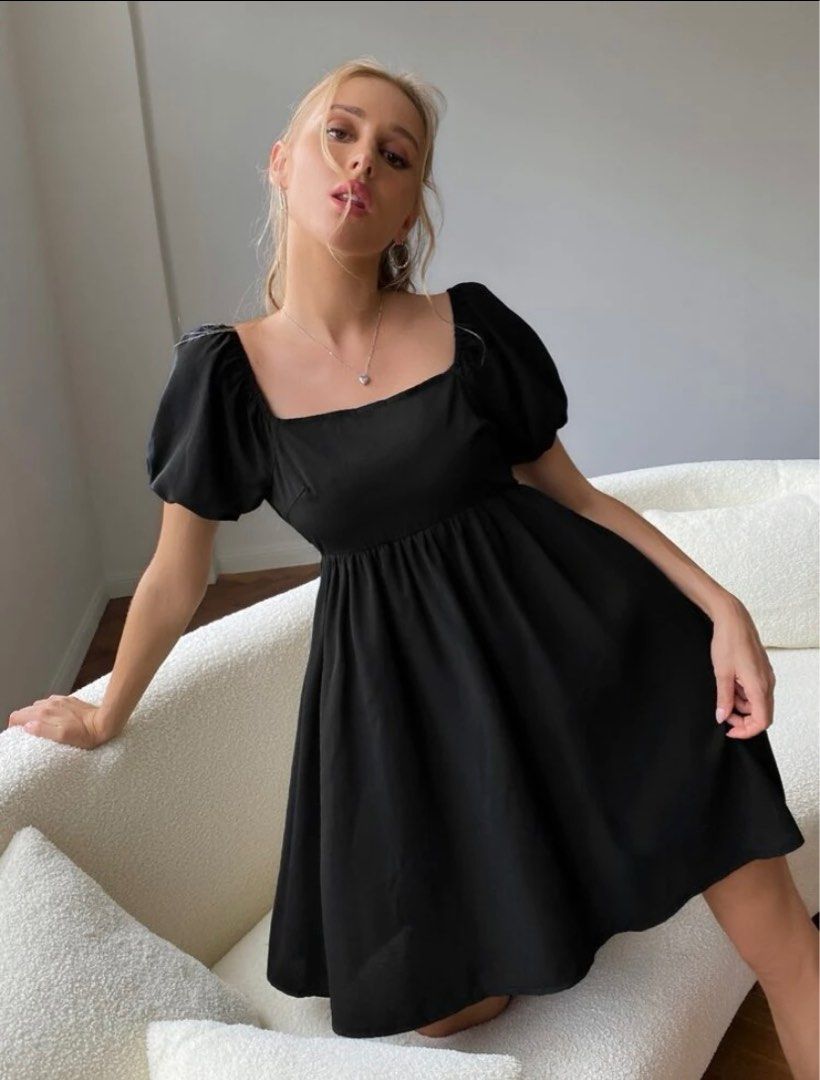 Black Puff Sleeve - Square Neck Dress (Category: Dresses) located in Manila. Submitted by declutterwithmepls (Listing ID 1262275423, Image 1). Description: Brand New 💖 .