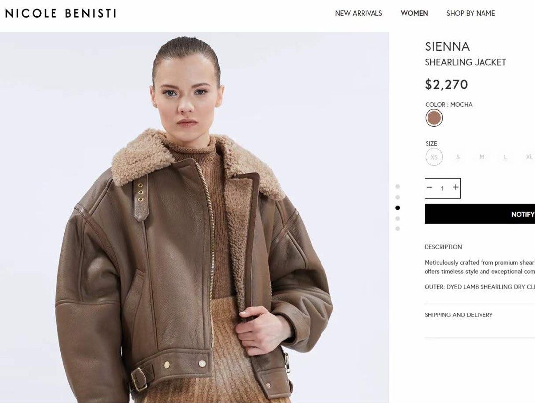 BN authentic Nicole Benisti leather jacket Women s Fashion Coats