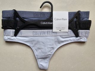 BNWT Calvin Klein Underwear Panty Thong CK Logo Name Embossed 3 pack set