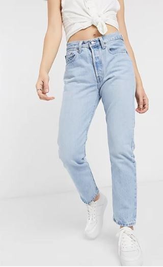 Levis 501 crop jeans blue deals