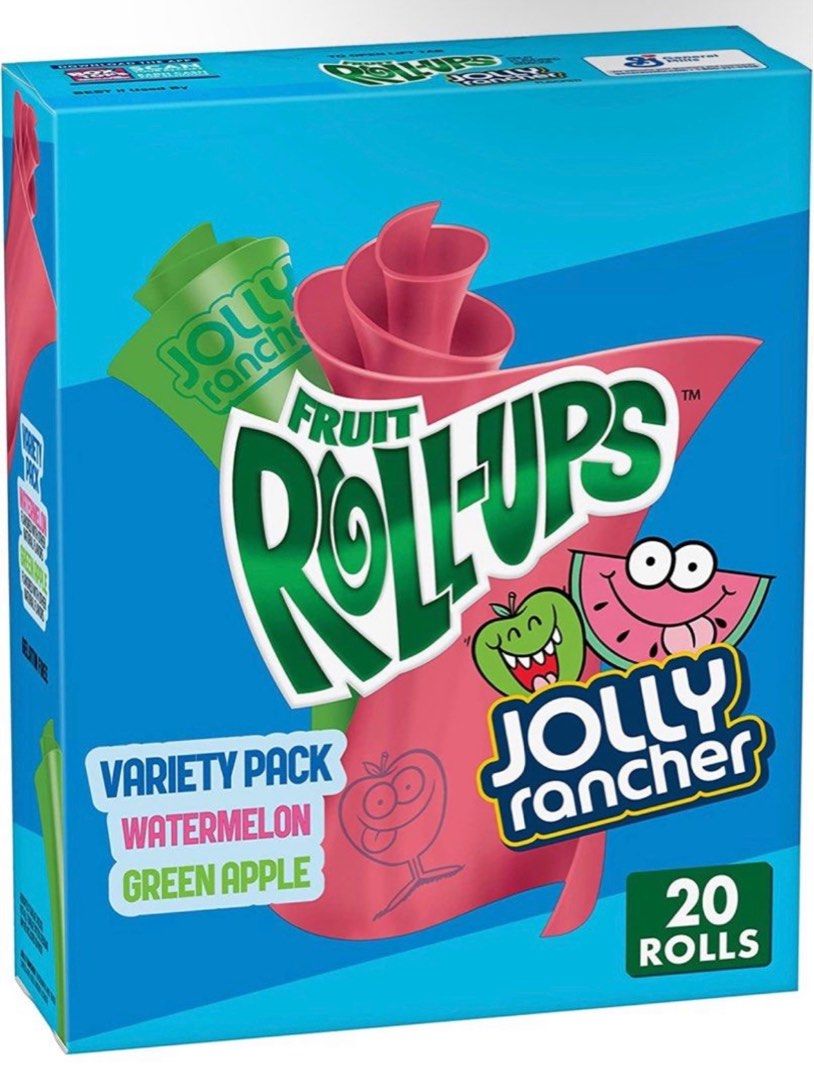 Box of 20 FRUIT roll up Jolly rancher flavour, Food & Drinks, Packaged & Instant Food on Carousell