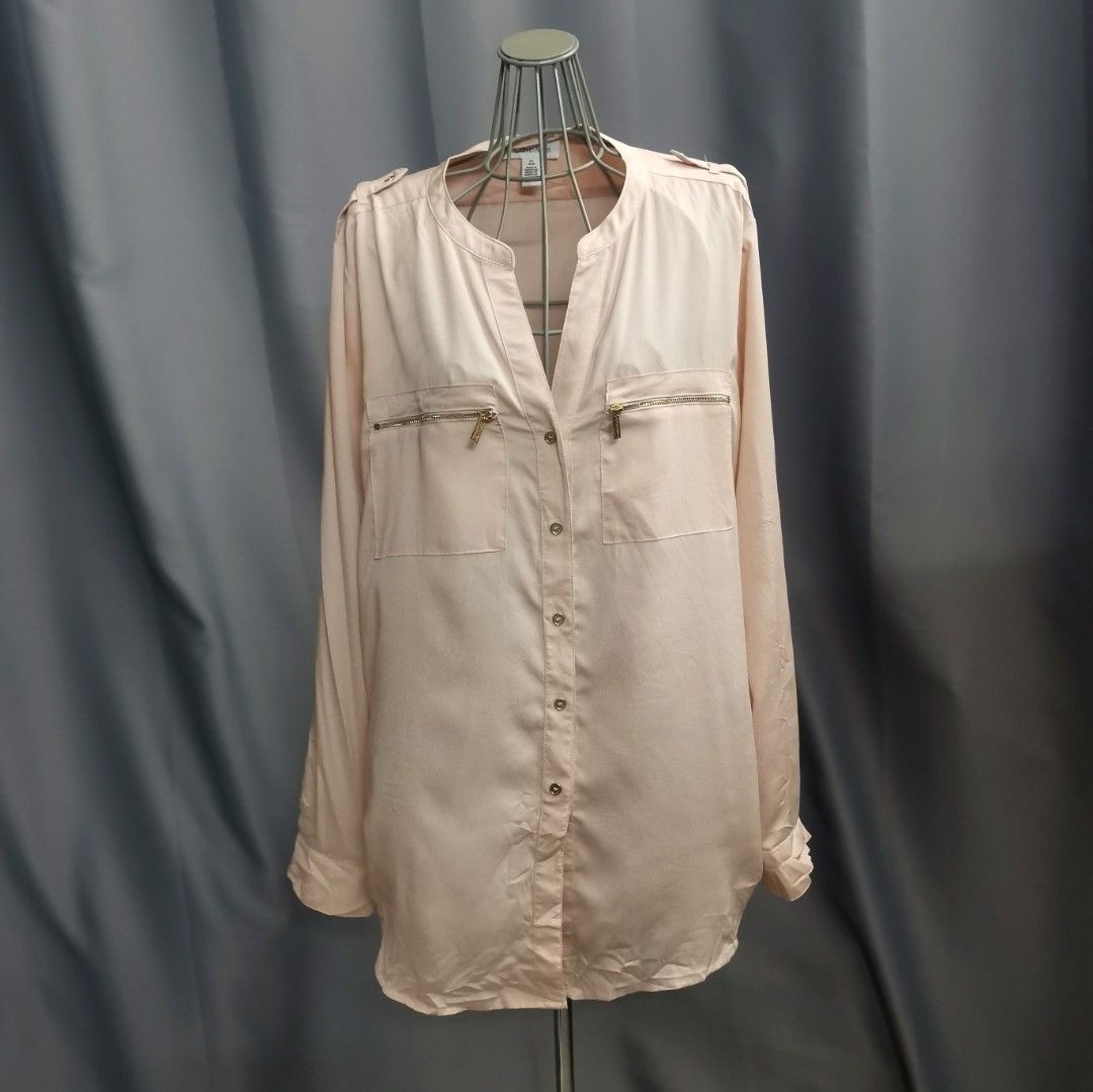 Calvin klein roll tab blouse discount