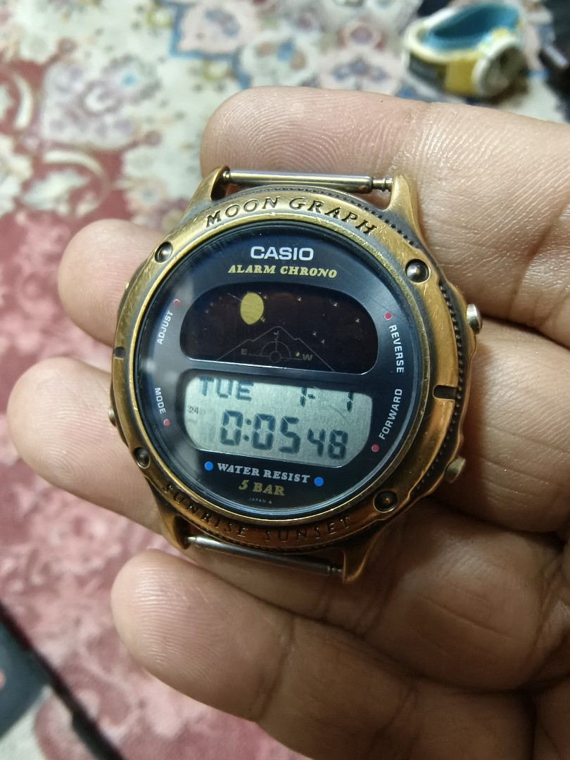 casio gmw 62 moon graph, Luxury, Watches on Carousell