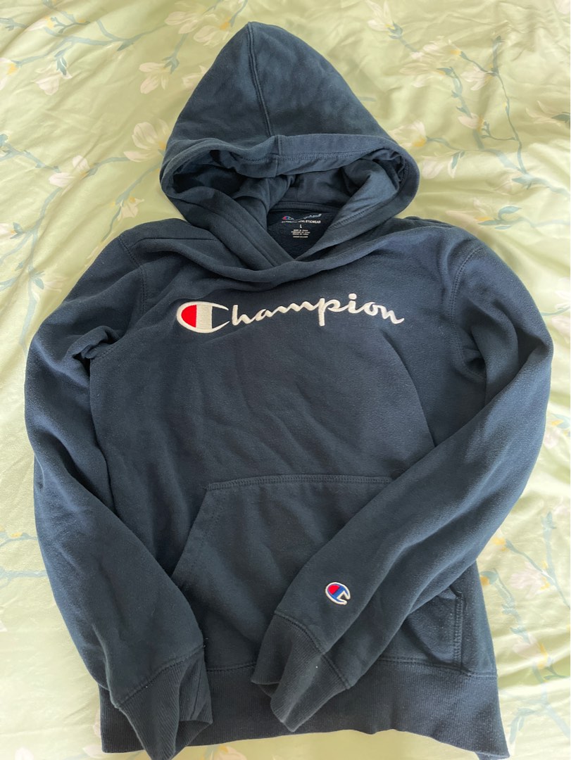 Champion Navy Hoodie Women s Fashion Coats Jackets and