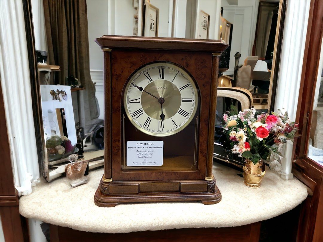 Bulova B1860 Vanderbilt Mantel Clock, Warm Walnut 12.25 X 9 X 4.75 ...