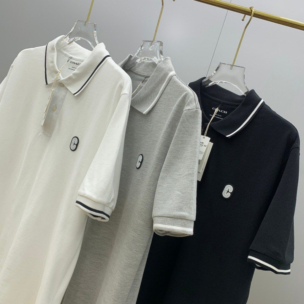 Coach Outlet Polo Shirt with Signature Details, Men's Fashion, Tops