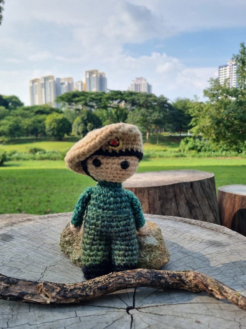 Crochet army doll