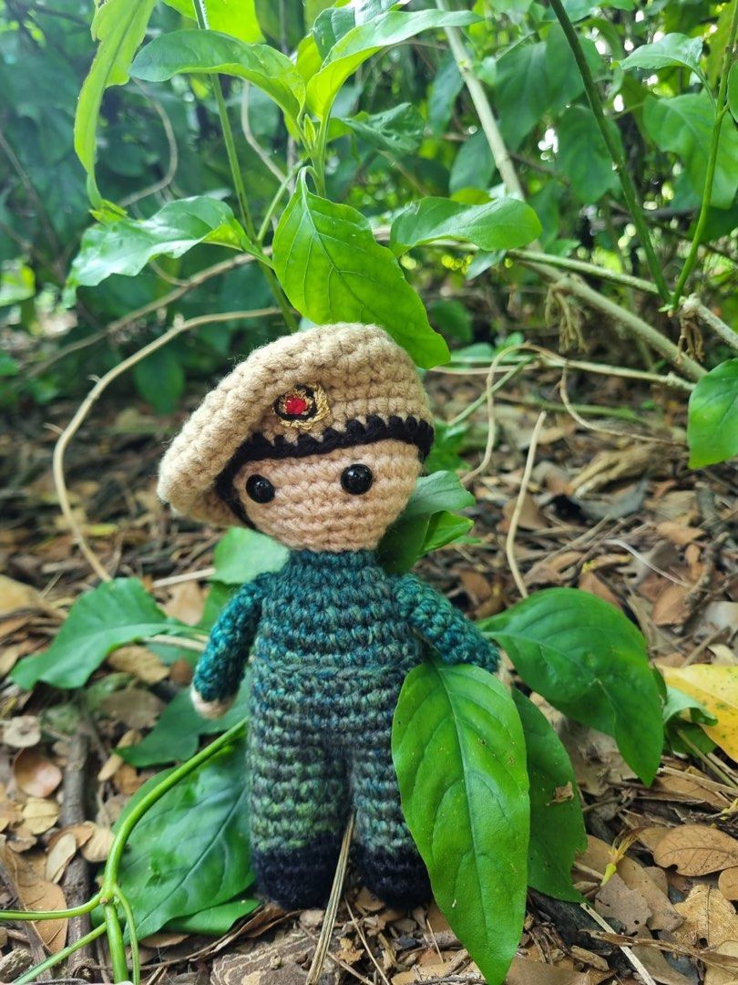 Knitted 2025 army doll