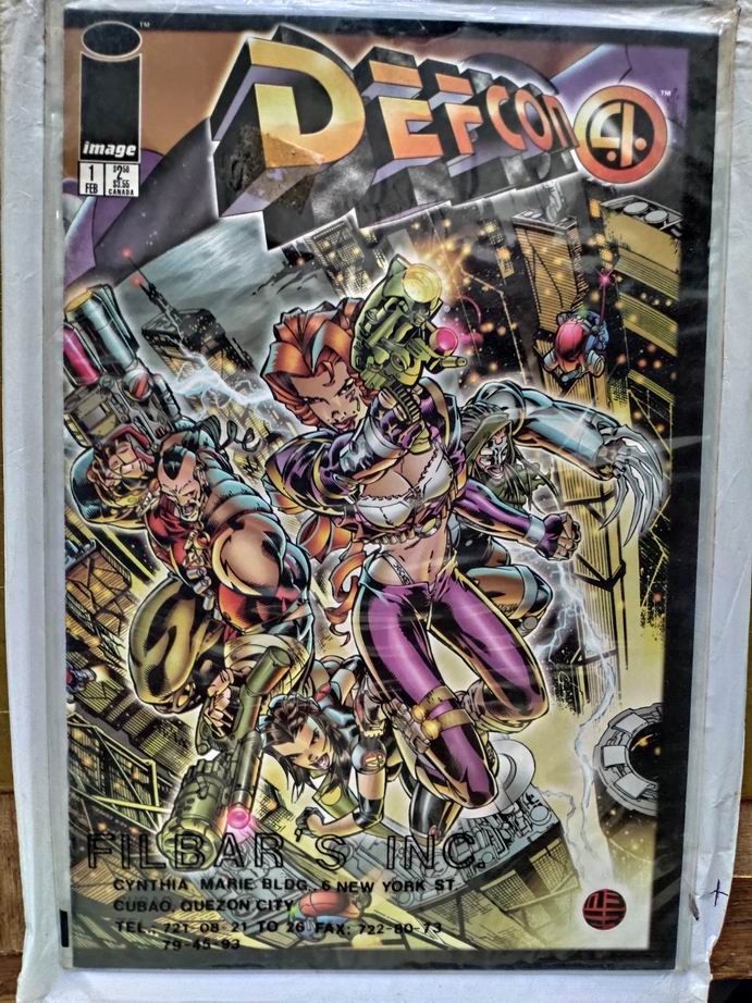 Defcon 4 Wildstorm Image Comic Cyberpunk (Category: Comics & Manga) located in Paranaque City. Submitted by otakuri (Listing ID 1262171679, Image 1). Description: FS: Defcon 4 Wildstorm Image - Set inc;ludes 4 issues. - Setting futuristic cyberpunk world. - What you see is what you get. - Fine condition. This are old comics so manage your expectations. Bawal sa maarte. - Selling as set only. WIll not break the set. - Meet up at Sucat Paranaque, (