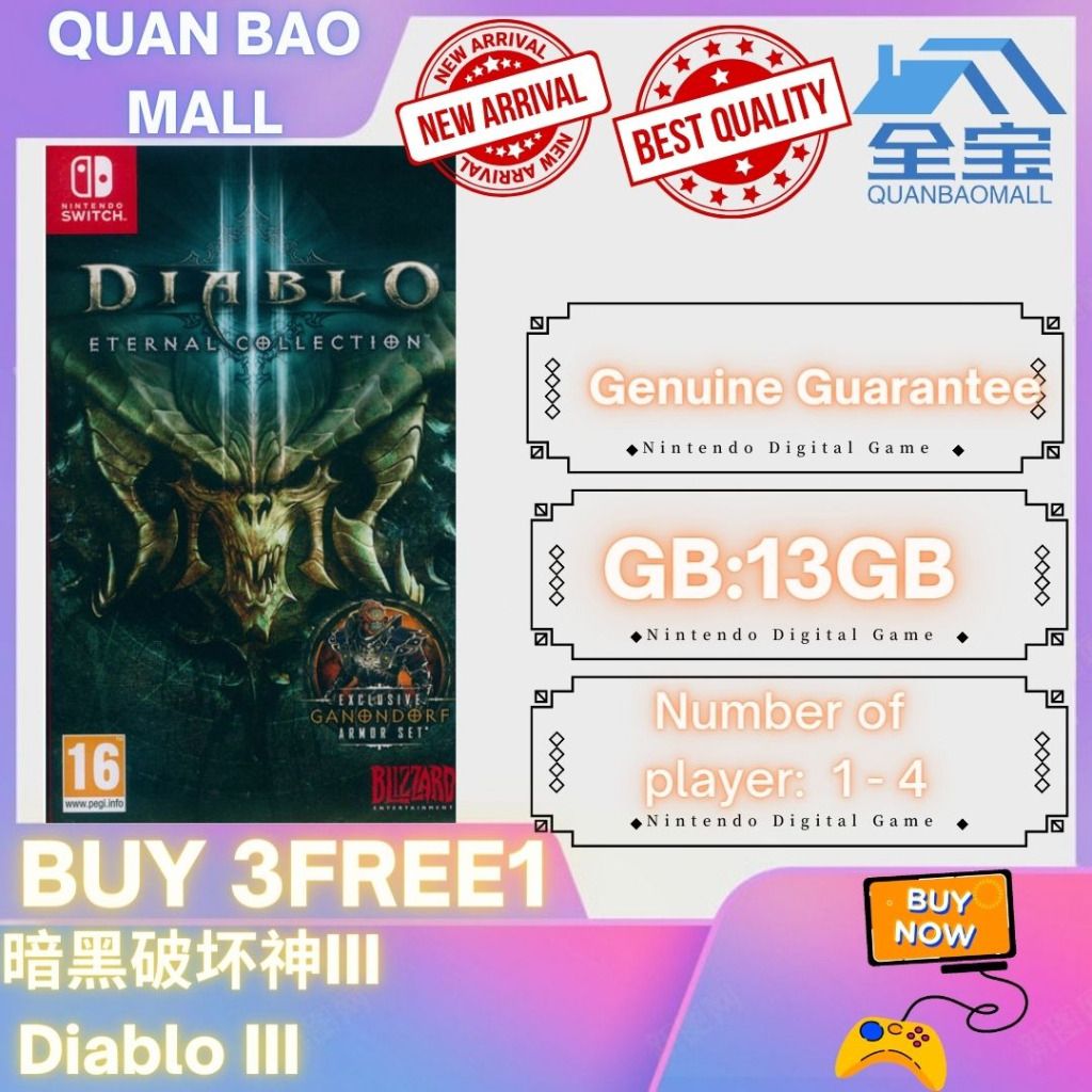 Diablo III III Nintendo switch DigitalDownload Video