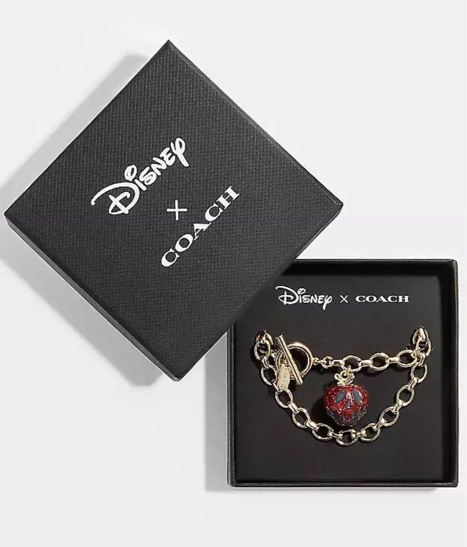 Coach X Disney Poison Apple Charm Bracelet Snow White Villain Goldtone New  NIB | Charm bracelet, Gold tones, Poison apples