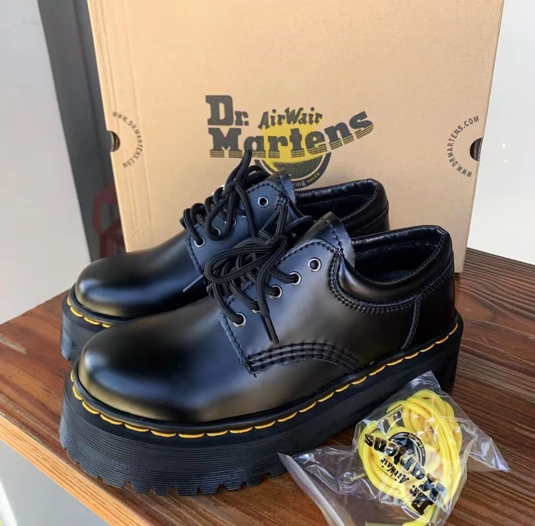 Dr.martens 馬汀博士厚底真皮5孔英倫風百搭松糕男女同款, 女裝, 鞋, 靴