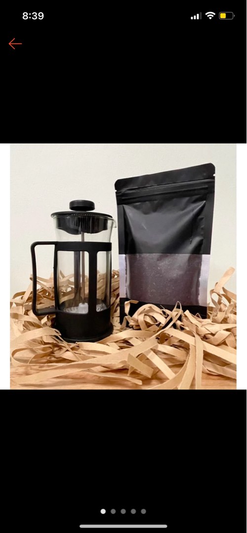 French Press Coffee Maker 350ml with Robusta Coffee Coarse Grind Gift